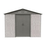 Abri mtal 13, 6m woodtouch - acier galvanis - kit d'ancrage - aspect bois