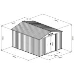 Abri mtal 9, 12m woodtouch - acier galvanis - kit d'ancrage - aspect bois
