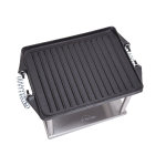 Accessoire barbecue biocarburant avec plaque chauffante en fonte pour chemine