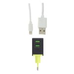 Adaptateur secteur universel 2 ports usb 2. 4a + cble iphone - blanc - silamp