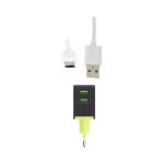 Adaptateur secteur universel 2 ports usb 2. 4a + cble micro usb - blanc - silamp