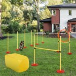Agility sport pour chiens Équipement complet haies, slalom, tunnel + sac de transport jaune Agility sport pour chiens Équipement complet haies, slalom, tunnel + sac de transport jaune