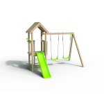 Aire de jeux xplorer - 2 balanoires - toboggan 1, 73 m - bac  sable