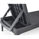 Allibert bain de soleil jaipur - 4 positions - imitation resine tressee - graphite