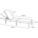 Allibert by keter - bain de soleil 4 positions jaipur avec coussin - imitation rotin - coloris cappuccino. ...