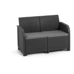 Allibert by keter - salon de jardin sanremo storage 4 places - table basse coffre range - coussins - ...