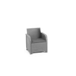 Allibert by keter - salon de jardin sanremo storage 4 places - table basse coffre range - coussins - ...