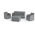 Allibert by keter - salon de jardin sanremo storage 5 places - table basse coffre range - coussins - ...