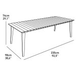Allibert jardin table lima 240 6 - 10 personnes avec allonge - design contemporain - blanc