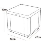 Allibert table - coffre avec coussin - imitation resine tressee cappuccino