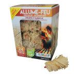 Allume - feu 100% naturel laine de bois + allumettes (boîte de 24) Allume - feu 100% naturel laine de bois + allumettes (boîte de 24)