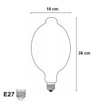 Ampoule e27 led filament 8w bt180 citron - silamp