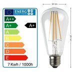 Ampoule led filament st64 style edison teardrop 7 watt (eq. 52 watt)