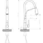 Angel mitigeur Évier À douchette façon inox avec ressort serré Angel mitigeur Évier À douchette façon inox avec ressort serré