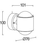 Applique acier bross� crystal, led int�gr�e, 10w, 660 lumens, 3000k, ip44, 230v, classe i