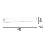Applique chrome & blanc romy, led int�gr�e 40w, 3200 lm, 3000k, ip20, 230v, classe i