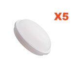 Applique led murale 20w blanche hublot ronde ip65 (pack de 5) - blanc neutre 4000k - 5500k - silamp
