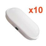 Applique led murale 20w blanche ovale ip65 (pack de 10) - blanc froid 6000k - 8000k - silamp