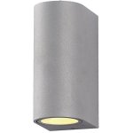 Applique murale argent led ip44 double faisceau gu10 - silamp