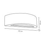 Applique murale en béton blanc, design demi lune, vitre en verre depolis, 1 amp. , block Applique murale en béton blanc, design demi lune, vitre en verre depolis, 1 amp. , block