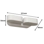 Applique murale double blanche led 12w ip54 orientable ovale - blanc neutre 4000k - 5500k - silamp Applique murale double blanche led 12w ip54 orientable ovale - blanc neutre 4000k - 5500k - silamp
