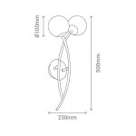 Applique murale spots 2xg9 sphere verre gele