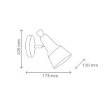 Applique spot design 1xe14 cuivre