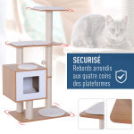 Arbre  chats design contemporain griffoirs grattoirs sisal naturel centre d'activits niche plate - ...