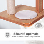 Arbre  chats design contemporain griffoir grattoir sisal naturel niche plate - forme jeu boule suspendue ...