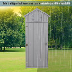 Armoire abri de jardin remise pour outils 3 tagres 2 porte loquets toit pente bitum 77l x 54l x 179h ...