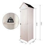 Armoire abri de jardin remise pour outils 3 tagres porte loquet toit pente bitum 68l x 65l x 214h ...