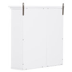Armoire haute murale de salle de bain ou wc placard 1 porte 3 niches dim. 53l x 15l x 51h cm mdf panneaux ...