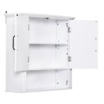 Armoire haute murale de salle de bain ou wc placard 2 portes 2 �tag�res niche dim. 60l x 20l x 58h cm ...