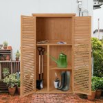 Armoire de jardin abri jardin remise pour outils sur pied dim. 87l x 47l x 160h cm 2 �tag�res portes ...