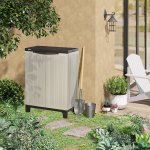 Armoire de jardin armoire basse 2 portes 1 tagre rglable en hauteur 65l x 37l x 91h cm polypropylne ...