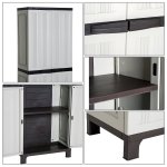 Armoire de jardin armoire haute multi - rangements 2 portes 3 tagres rglables en hauteur 65l x 37l ...