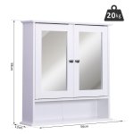 Armoire murale �tag�re salle de bain 56l x 13l x 58h cm double porte miroir �tag�re r�glable mdf blanc ...