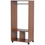 Armoire penderie Étagère 2 niches penderie 4 roulettes pivotantes dim. 60l x 40l x 128h cm coloris chêne ... Armoire penderie Étagère 2 niches penderie 4 roulettes pivotantes dim. 60l x 40l x 128h cm coloris chêne ...
