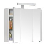 Armoire de toilette 60 cm tryptique �clairante piano blanche mat
