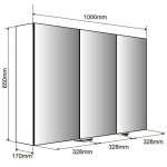 Armoire de toilette miroir oslo - 3 portes - 100 cm - allibert