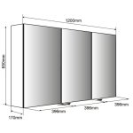 Armoire de toilette miroir oslo - 3 portes - 120 cm - allibert