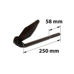 Arrt acier prpeint, h. 120 x l. 25 x p. 250 mm