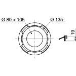 Bague et joint pipe wc rigide, pour sortie de cuvette, wirquin l. 2. 4 x h. 22. 5