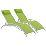 Bain de soleil en aluminium  beauty  - phoenix - vert - lot de 2