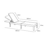 Bain de soleil avec coussin coloris gris fonce - imitation rotin tresse - allibert by keter - 4 positions ...