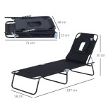 Bain de soleil pliable transat inclinable 4 positions chaise longue de lecture 3 coussins fournis noir ... Bain de soleil pliable transat inclinable 4 positions chaise longue de lecture 3 coussins fournis noir ...