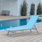 Bain de soleil transat - chaise longue - design contemporain - dossier inclinable multi - positions - ...
