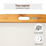 Bain de soleil transat - design colonial - dossier inclinable 4 positions roulettes - dim. 198l x 60l ...