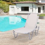 Bain de soleil transat design contemporain dossier inclinable multi - positions alu textilne crme