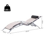 Bain de soleil transat design contemporain inclinable multi - positions avec matelas et ttire dim. ...